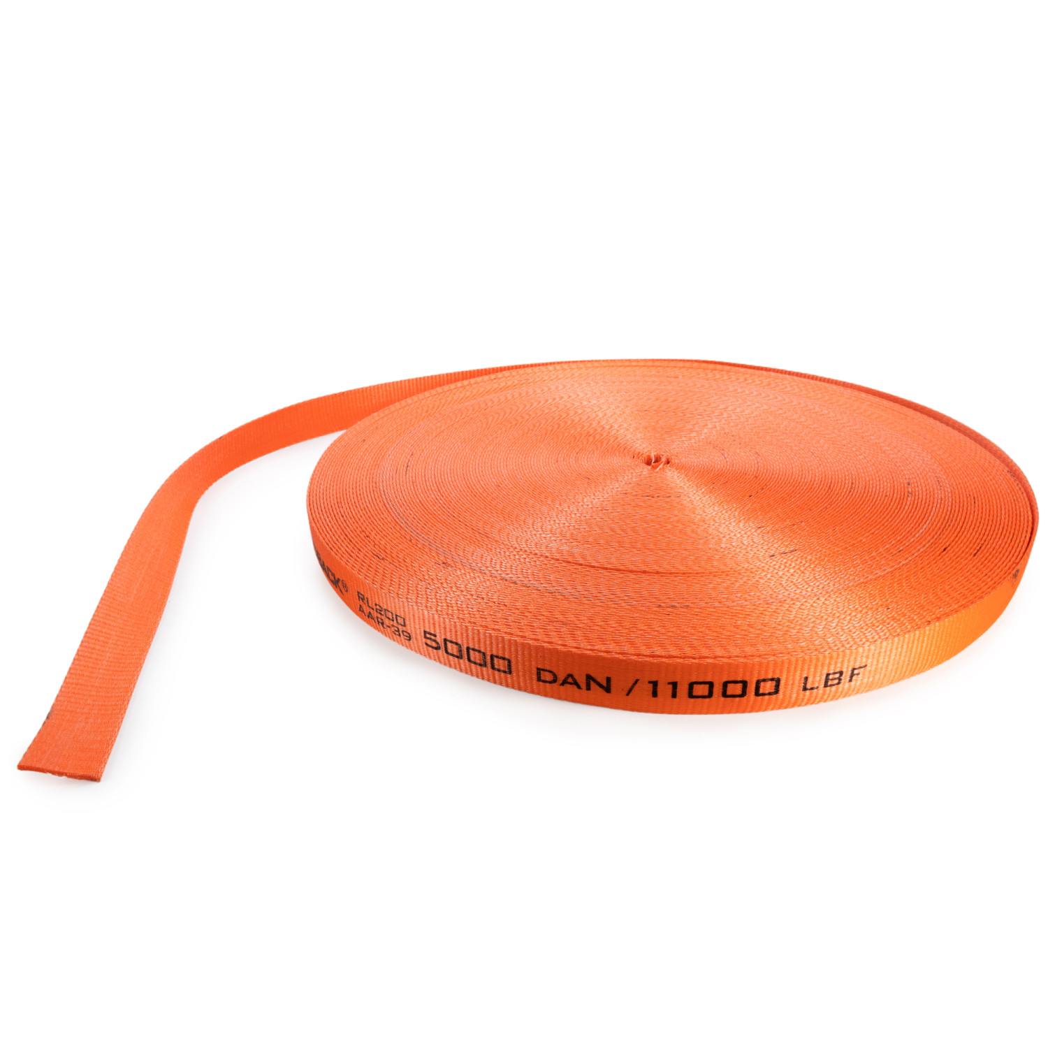 1 5/8" x 328' Woven Cord Lashing, 5000 DAN/ 11000 lbs. Break Strength, AAR Approved, Orange 4